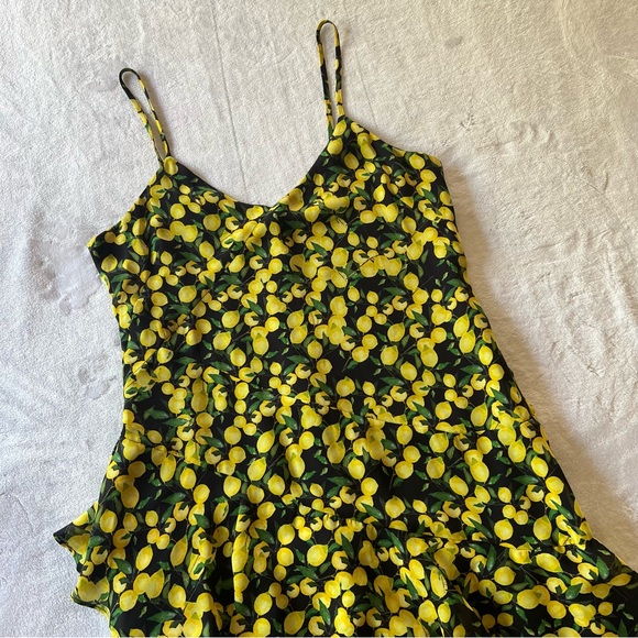 Parker Lemon Asymmetrical Tiered Midi Dress In Limon Size Medium - Picture 6 of 12